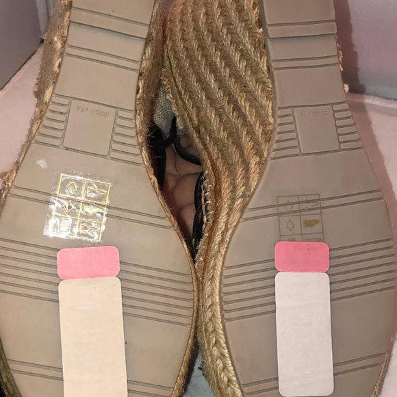 Like New! Dolce Vita Wedges Espadrille Inspired Leg Wrap Up Floral Size 8 - Picture 5 of 5